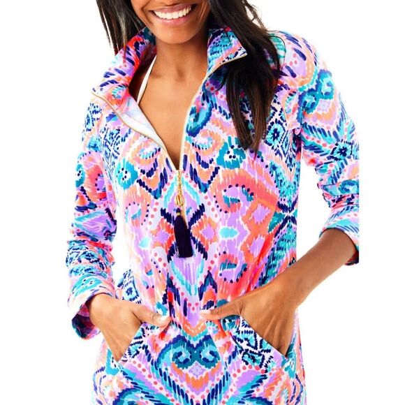 Lilly Pulitzer UPF 50+ Skipper Popover Dress Solar Opposite - Picture 13 of 14